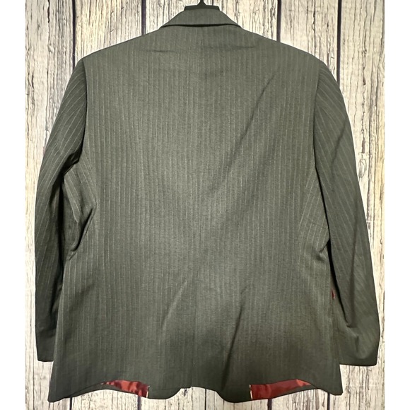 Oxford Republic Mens 46R Blazer Gray Two Button‎ Single Breast Pinstripe Lined - Picture 5 of 7